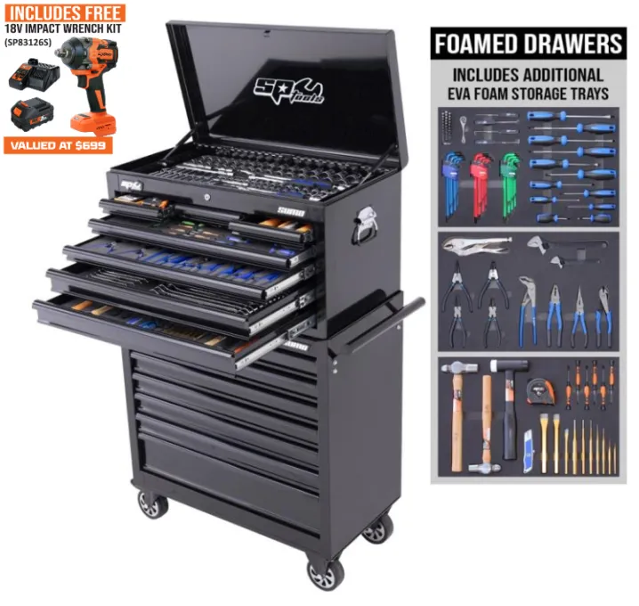 Sumo Custom Series Tool Kit - 417pc - Metric/SAE - Black - Plus Bonus Eva Trays